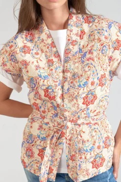 Femme Le Temps des Cerises Vestes & Blousons-Veste Sans Manches Kerman A Motif Cachemire