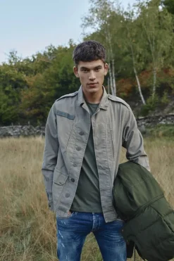 Femme Le Temps des Cerises Vestes & Blousons-Veste Unisexe Militarie Kaki