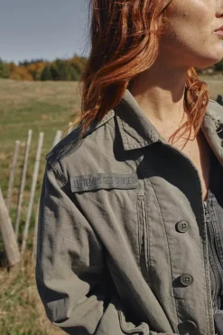 Femme Le Temps des Cerises Vestes & Blousons-Veste Unisexe Militarie Kaki