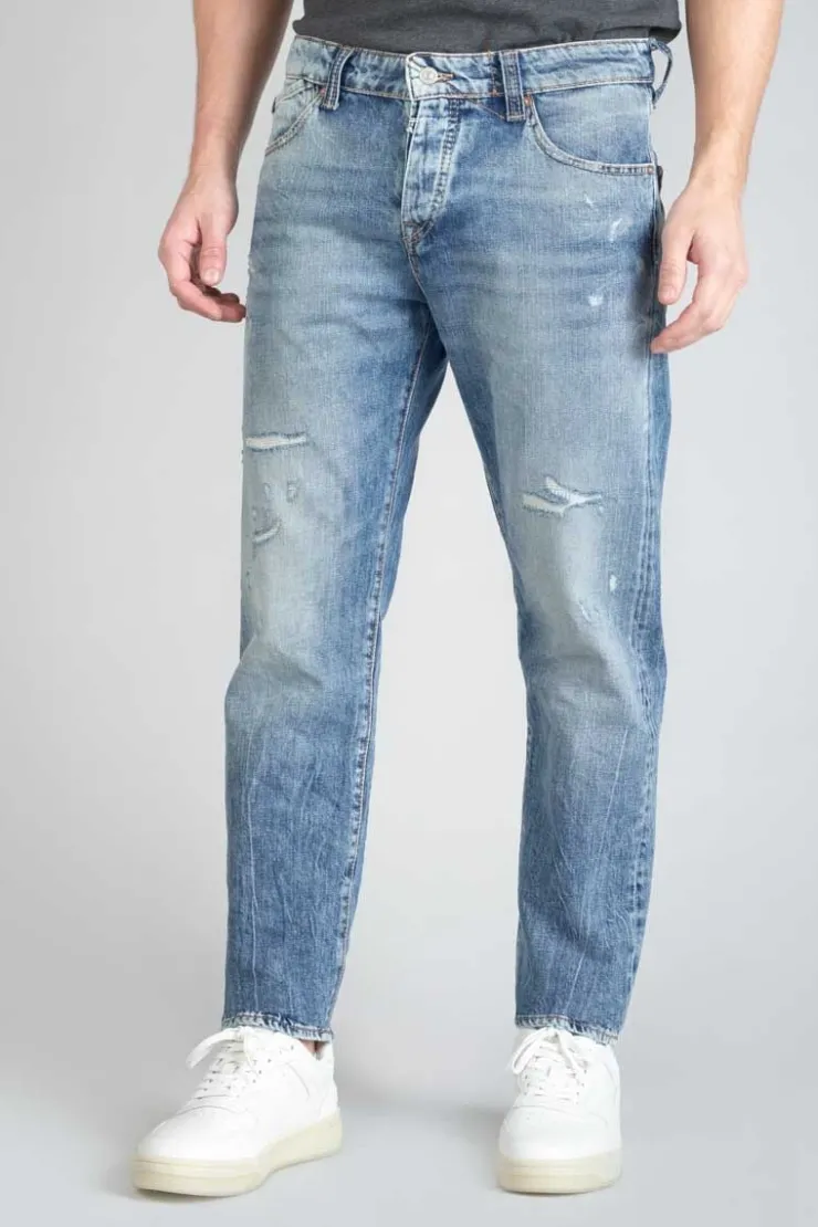 Homme Le Temps des Cerises Coupe Regular Confort-Vintage 700/20 Regular Jeans Destroy Bleu N°4