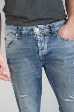 Homme Le Temps des Cerises Coupe Regular Confort-Vintage 700/20 Regular Jeans Destroy Bleu N°4
