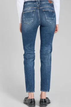 Femme Le Temps des Cerises Coupe Regular-Zep Pulp Regular Taille Haute 7/8Eme Jeans Destroy Bleu N°2